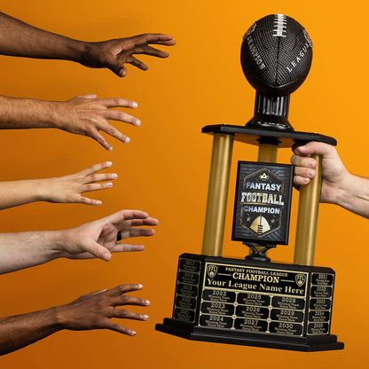 TrophySmack 26”-36” Gold Column Fantasy Football Perpetual Trophy