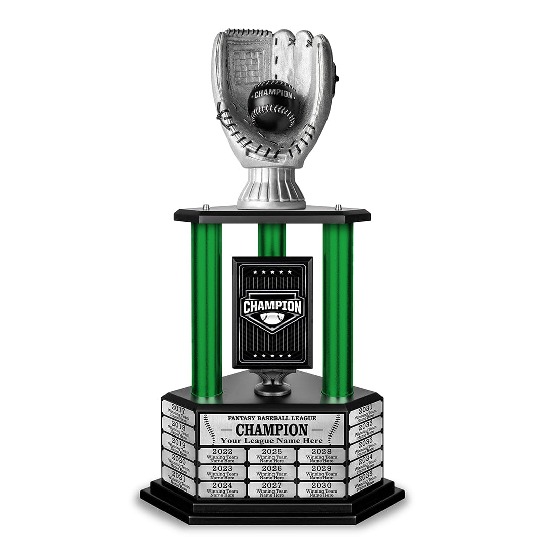 Silver Baseball Glove Championship Trophy 26-36” TrophySmack