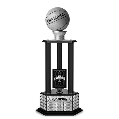 TrophySmack 26-36” Silver Basketball Trophy