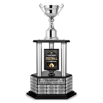 TrophySmack 26"-56" Fantasy Football Perpetual Trophy - Silver Cup