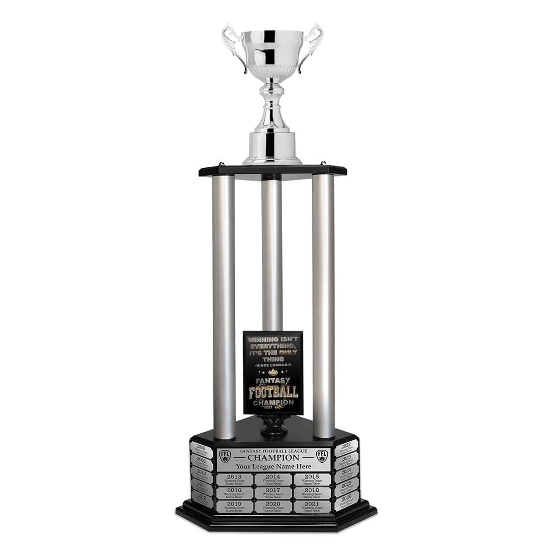 TrophySmack 26"-56" Goblet Fantasy Trophy - Perpetual Trophy - Silver