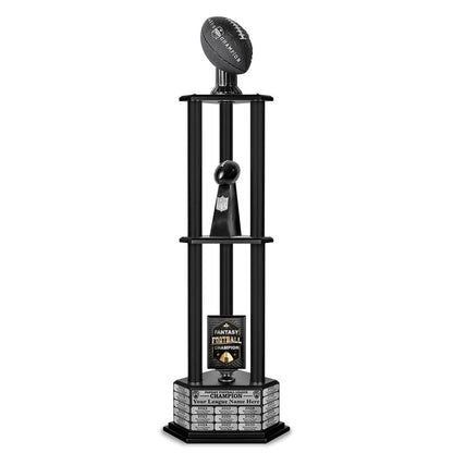 TrophySmack 26"-56" Perpetual Fantasy Football Trophy - Black Football