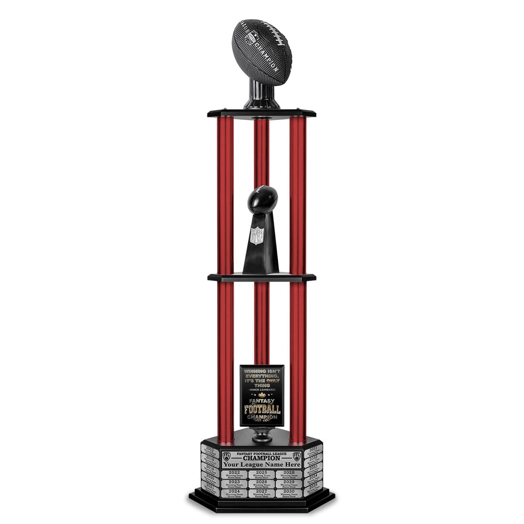 TrophySmack 26"-56" Perpetual Fantasy Football Trophy - Black Football