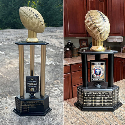 TrophySmack 26"-56" Perpetual Fantasy Football Trophy - Gold Football