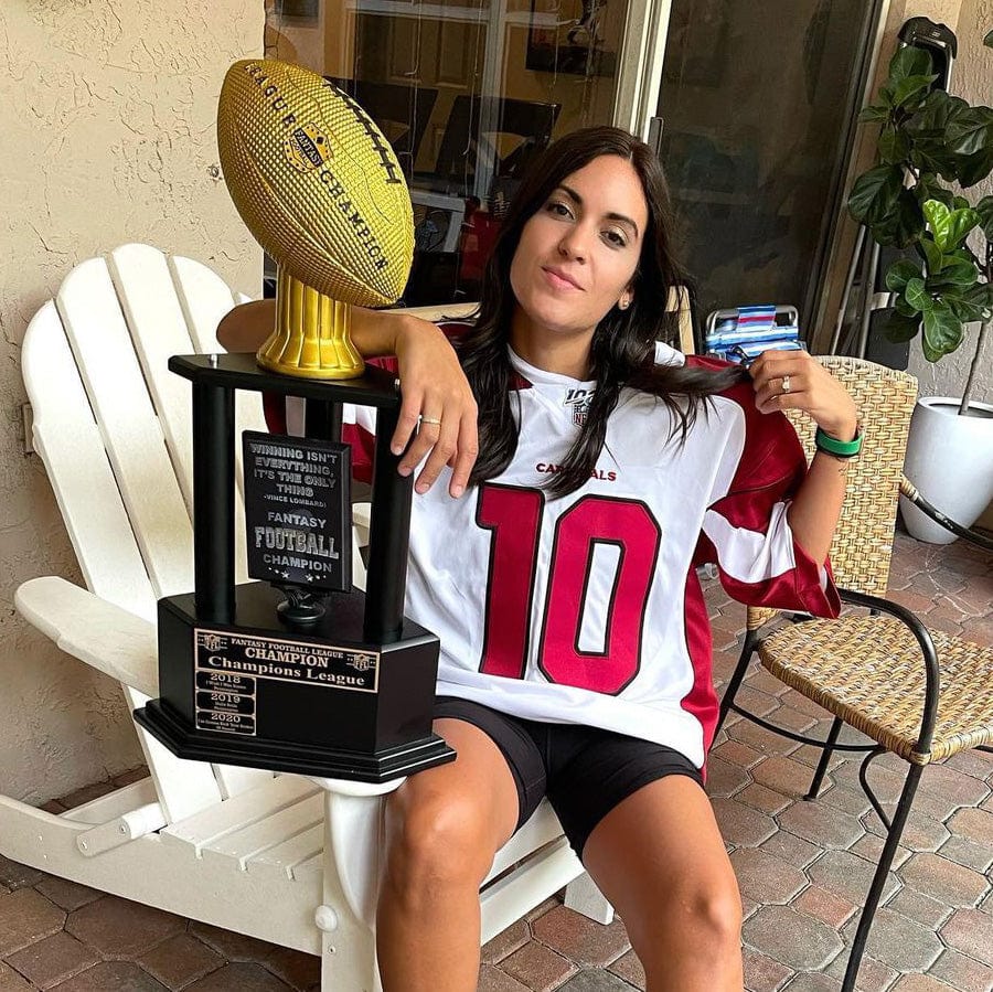 TrophySmack 26"-56" Perpetual Fantasy Football Trophy - Gold Football