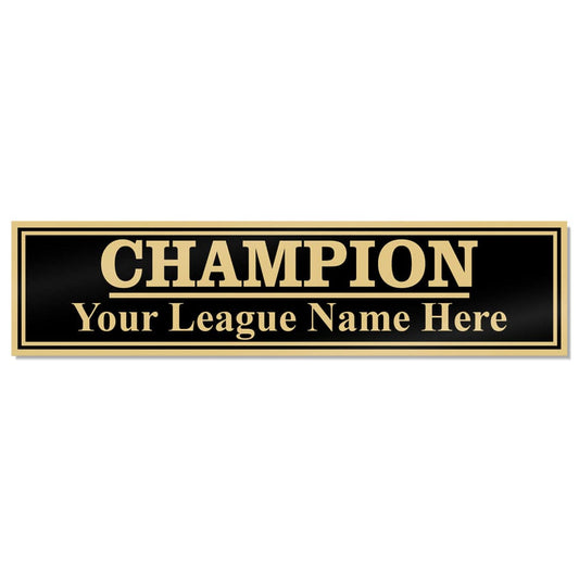 TrophySmack 3 Column Champion League Plate - Black/Gold