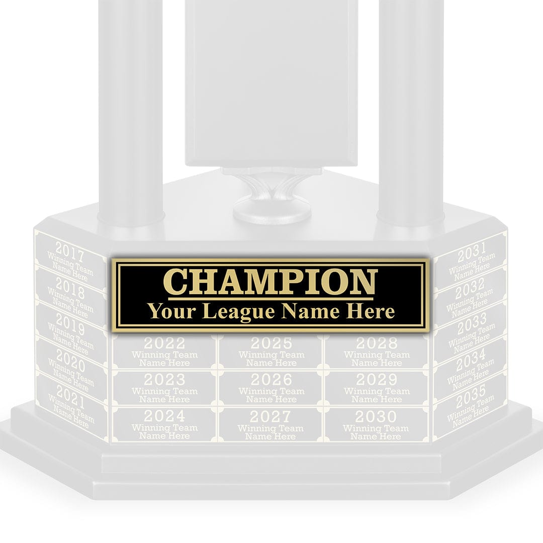 TrophySmack 3 Column Champion League Plate - Black/Gold