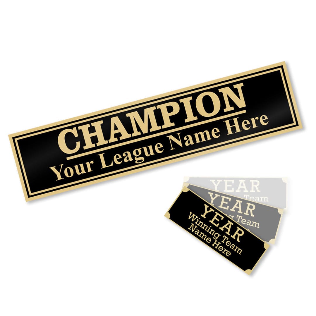 TrophySmack 3 Column Champion League Plate Free - Black/Gold
