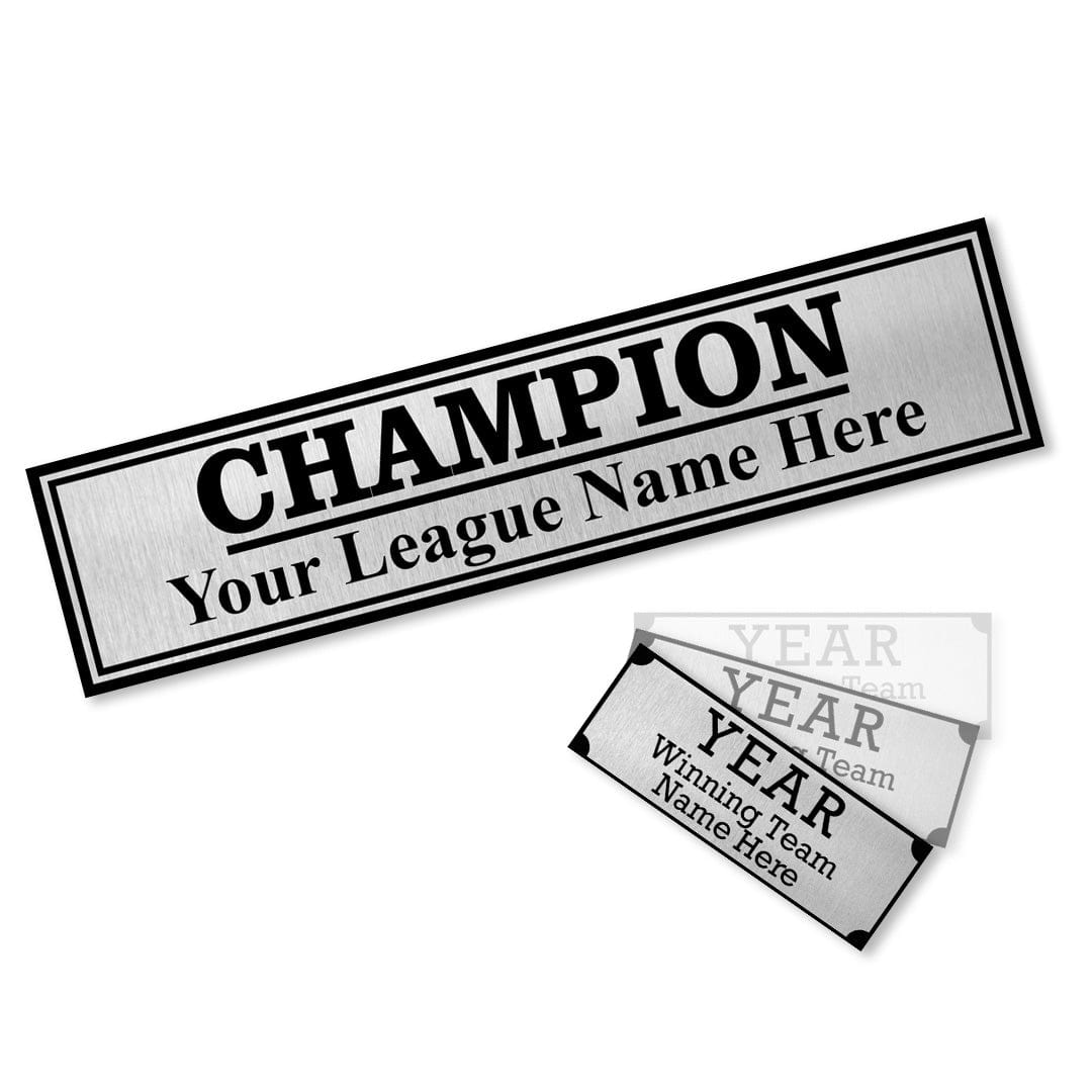 TrophySmack 3 Column Champion League Plate Free - Silver