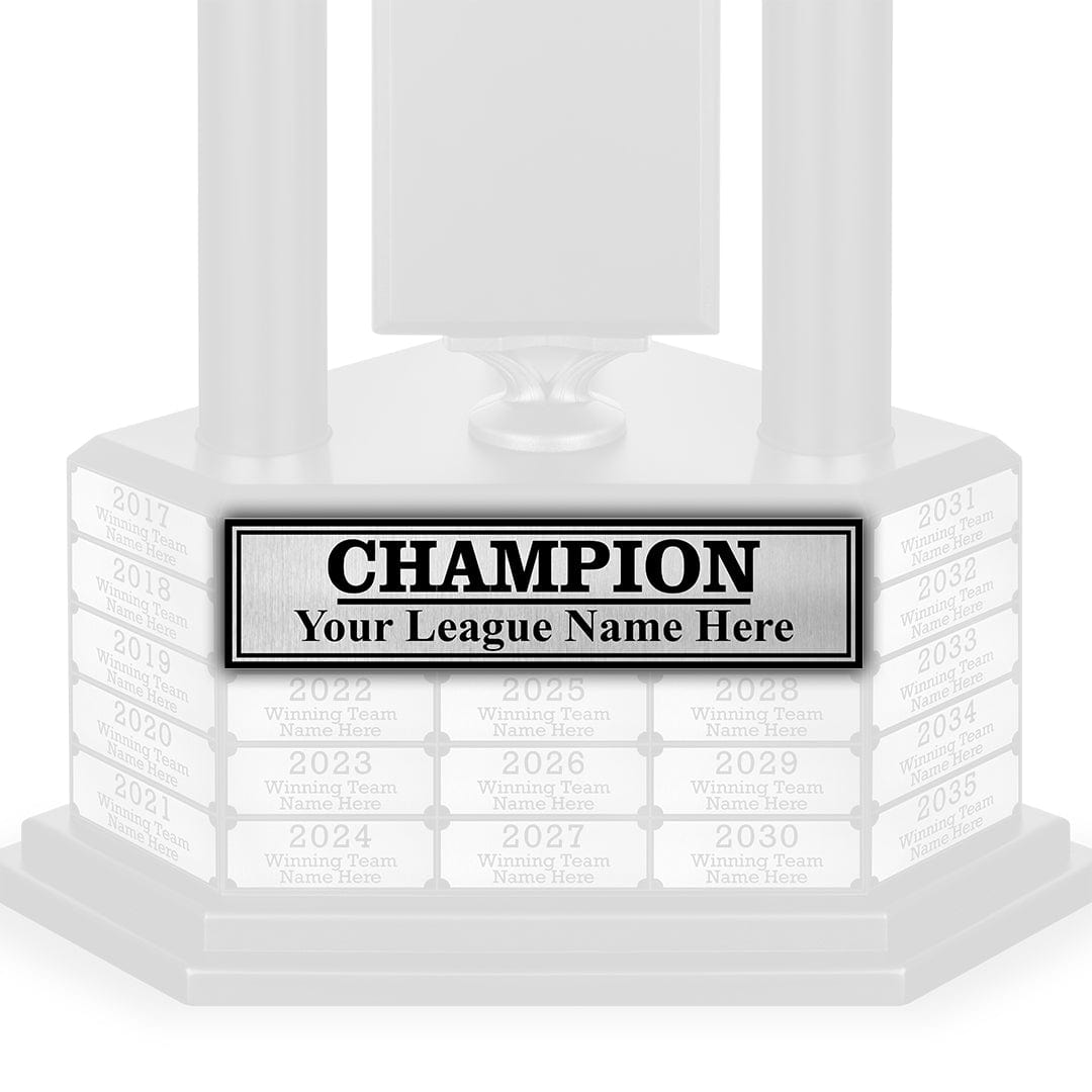 TrophySmack 3 Column Champion League Plate - Silver