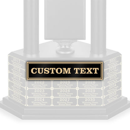TrophySmack 3 Column Custom League Plate - Black/Gold