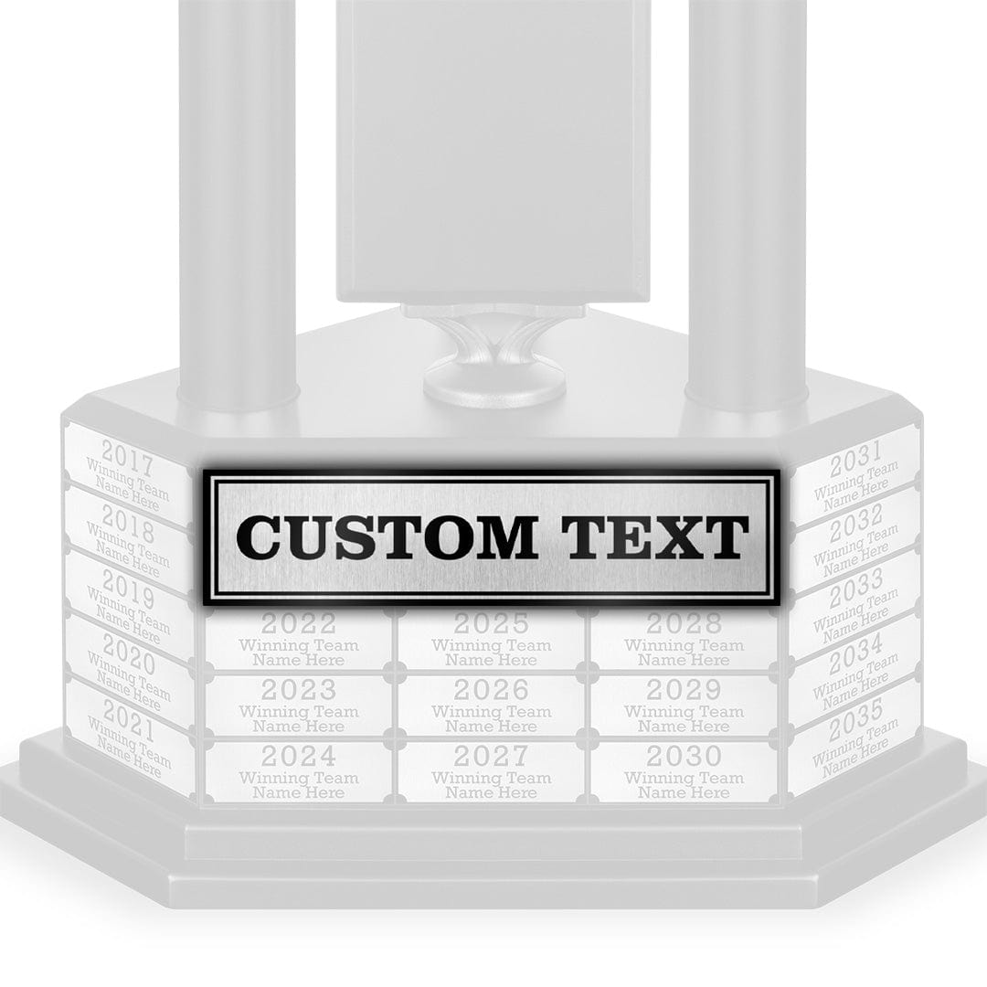 TrophySmack 3 Column Custom League Plate - Silver