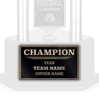 TrophySmack 3 Column Single Winner League Plate - Gold
