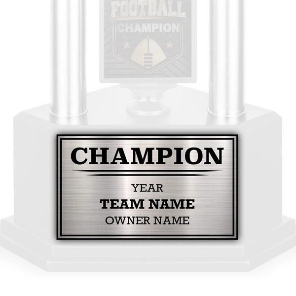 TrophySmack 3 Column Single Winner League Plate - Silver