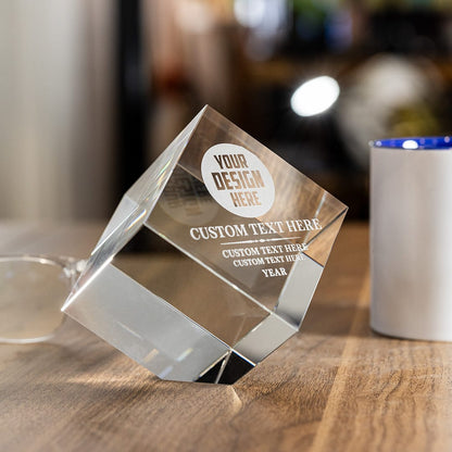TrophySmack 3" Cube Crystal Award