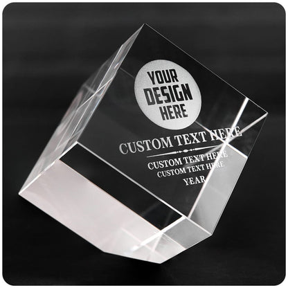 TrophySmack 3" Cube Crystal Award