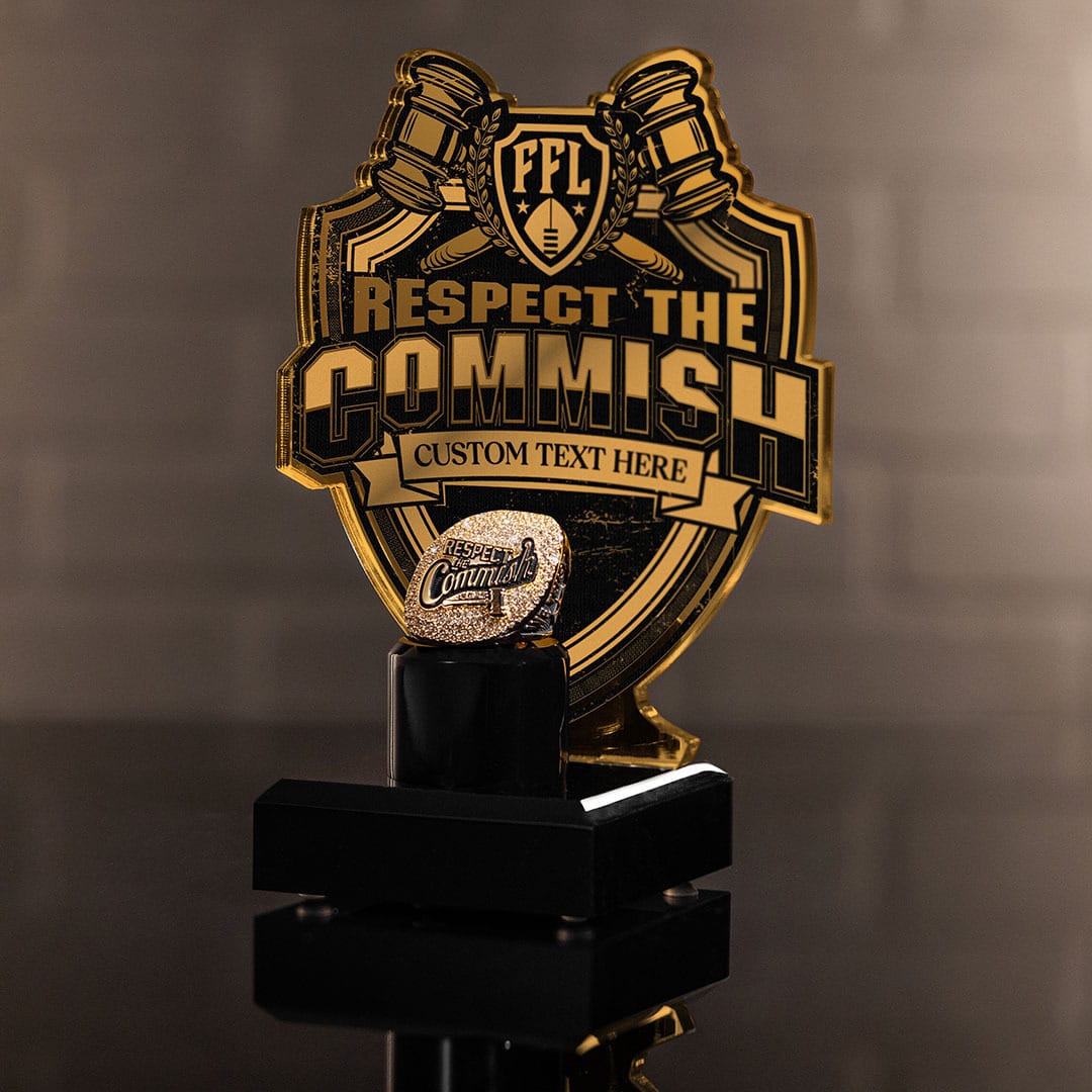 TrophySmack 7" Commish Championship Ring Display Bundle