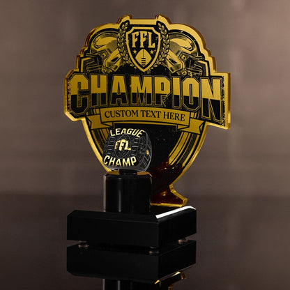 TrophySmack 7" Fantasy Football Championship Ring Display Bundle