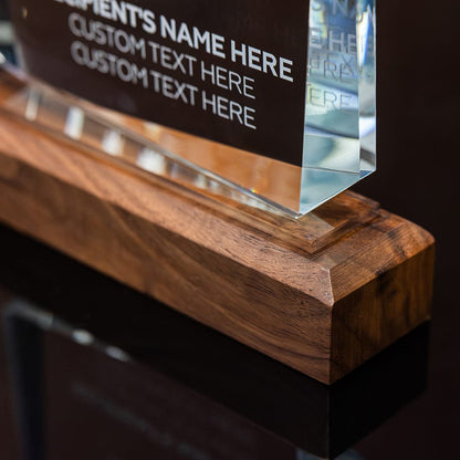 TrophySmack 8.5" Years of Service Crystal Award