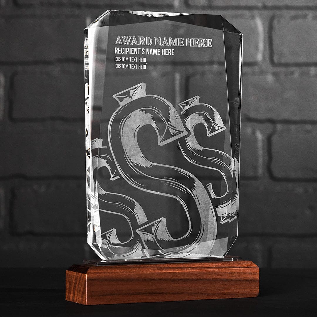 TrophySmack 8.75" Rainmaker Custom Crystal Award