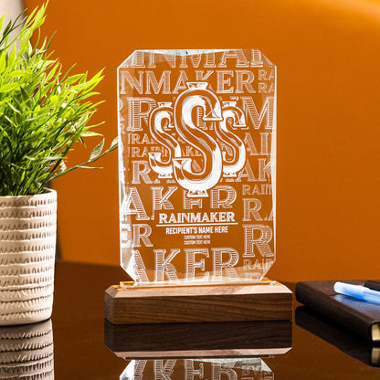 TrophySmack 8.75" Rainmaker Custom Crystal Award