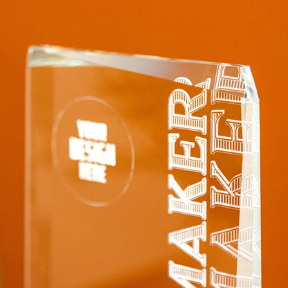 TrophySmack 8.75" Rainmaker Custom Crystal Award