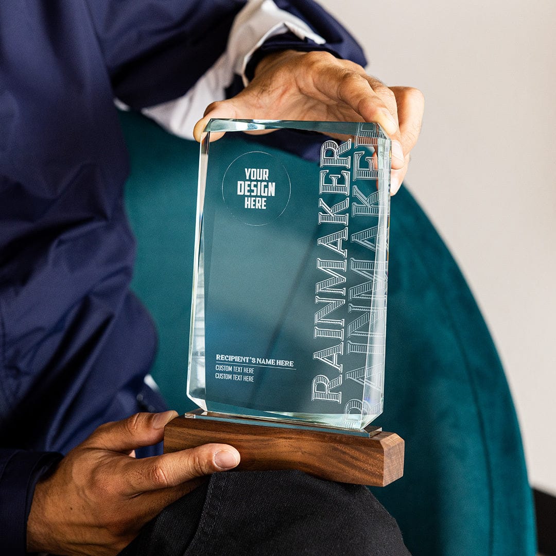 TrophySmack 8.75" Rainmaker Custom Crystal Award