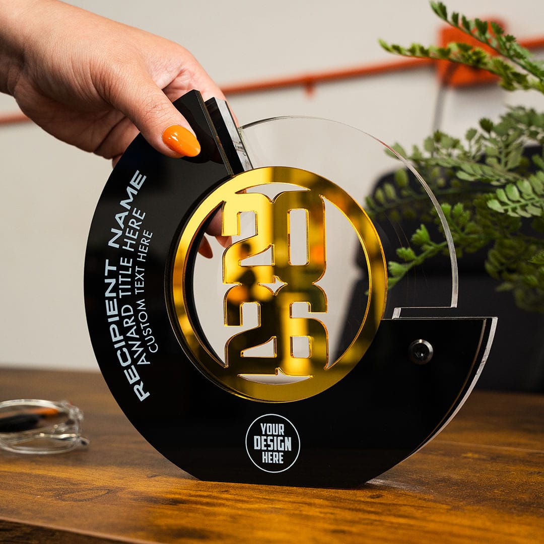 TrophySmack 8" Crescent Custom Acrylic Award
