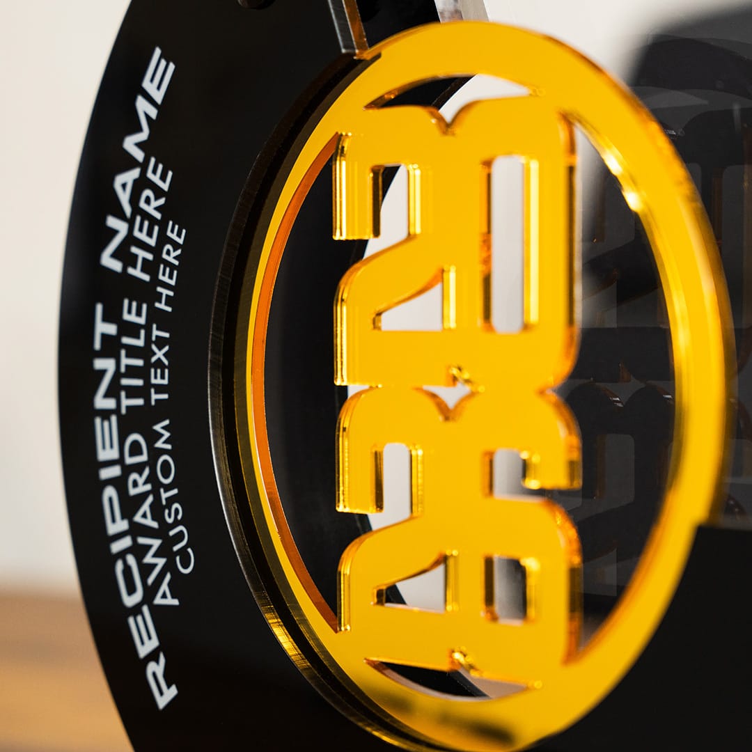 TrophySmack 8" Crescent Custom Acrylic Award