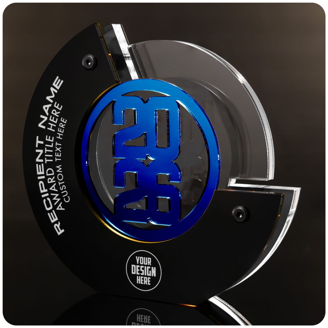 TrophySmack 8" Crescent Custom Acrylic Award