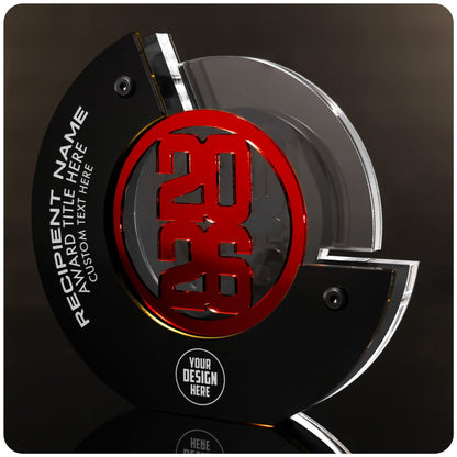 TrophySmack 8" Crescent Custom Acrylic Award