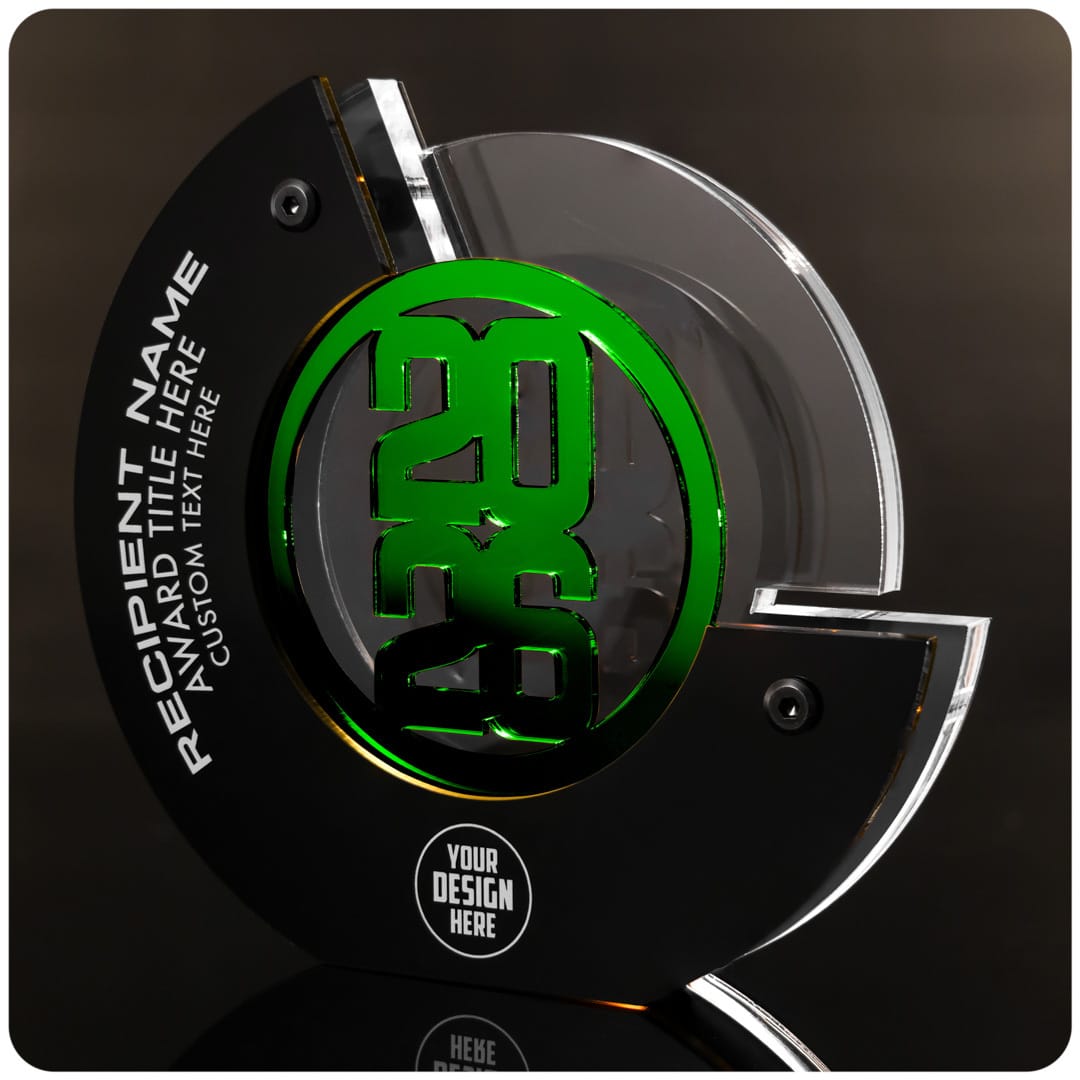 TrophySmack 8" Crescent Custom Acrylic Award