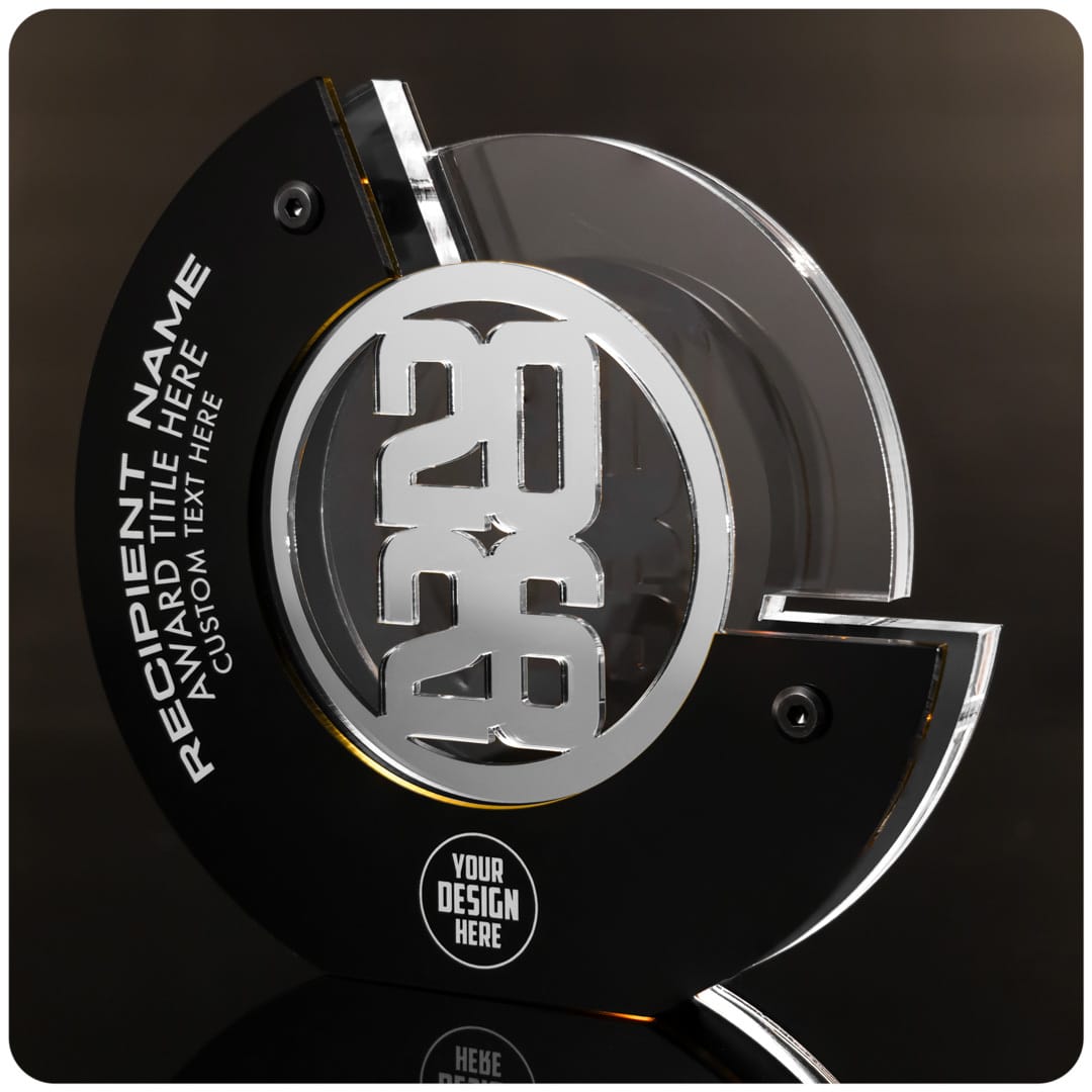 TrophySmack 8" Crescent Custom Acrylic Award