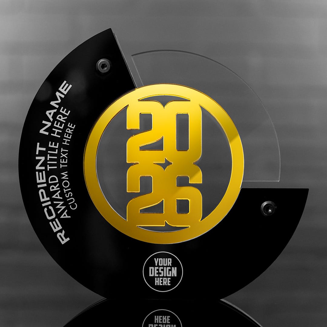 TrophySmack 8" Crescent Custom Acrylic Award