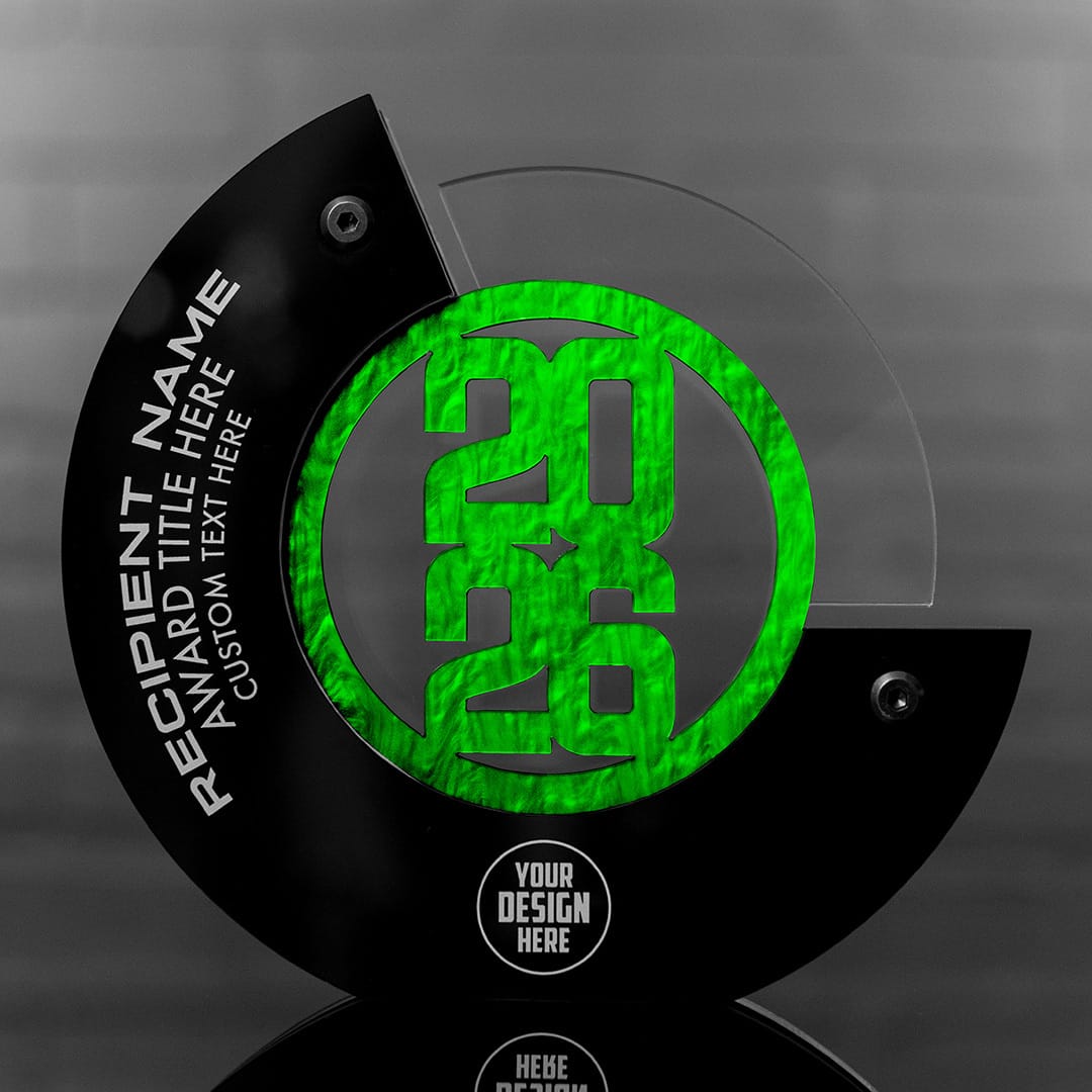 TrophySmack 8" Crescent Custom Acrylic Award