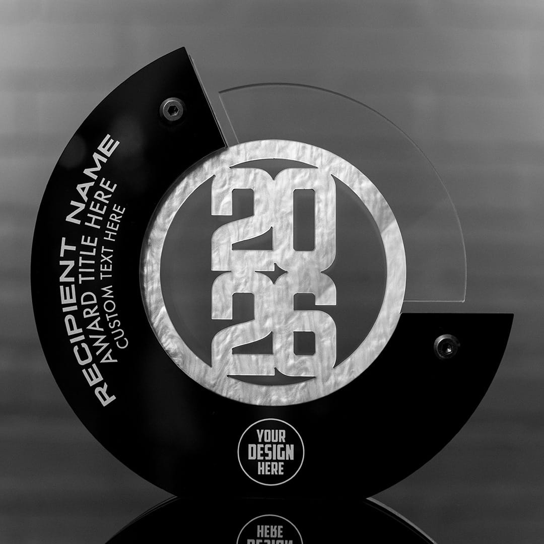 TrophySmack 8" Crescent Custom Acrylic Award