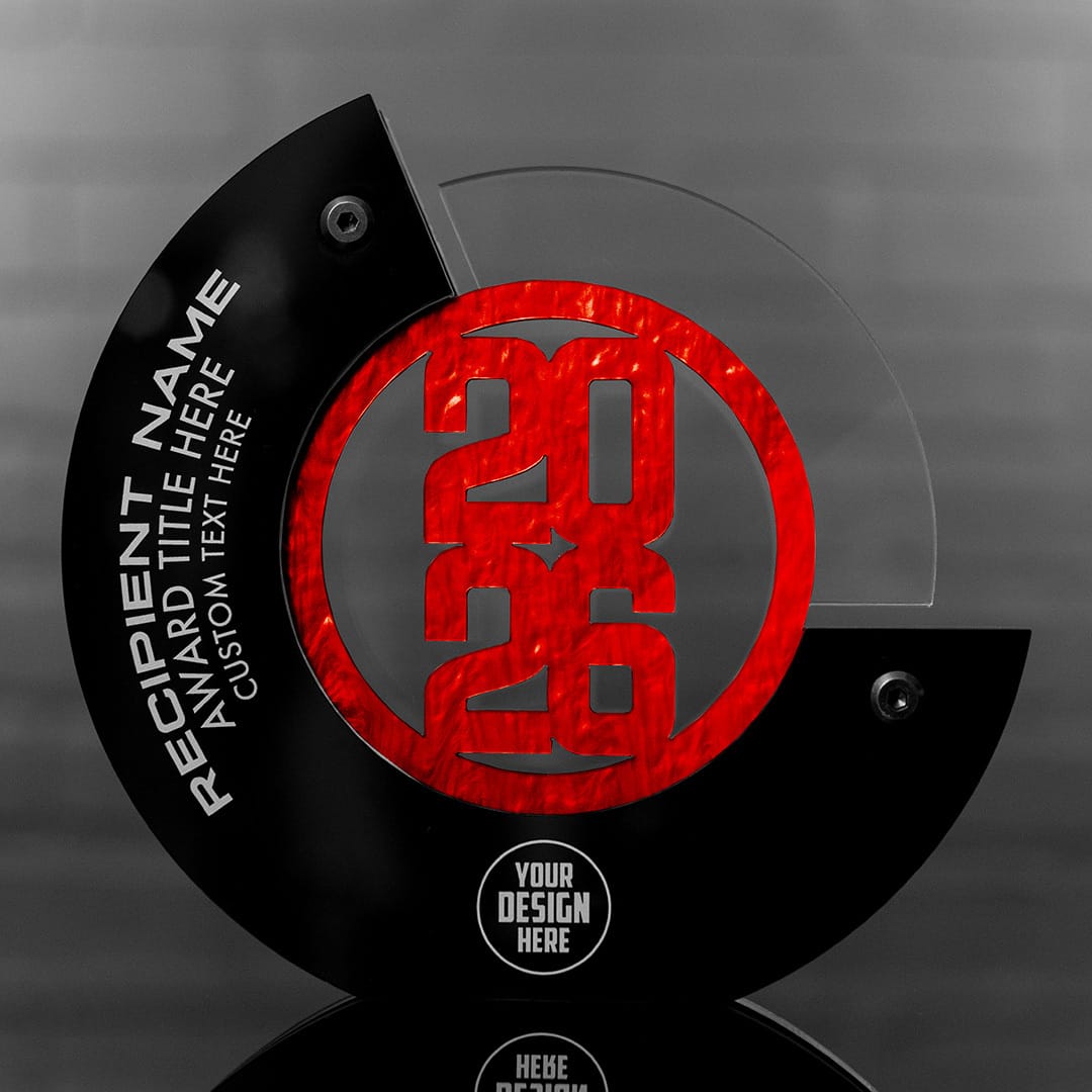 TrophySmack 8" Crescent Custom Acrylic Award