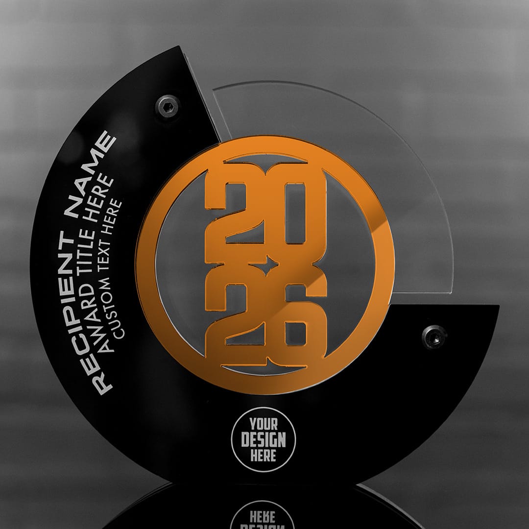 TrophySmack 8" Crescent Custom Acrylic Award