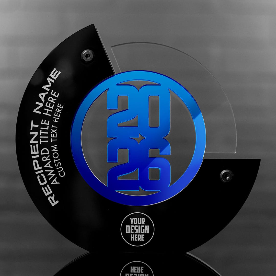 TrophySmack 8" Crescent Custom Acrylic Award