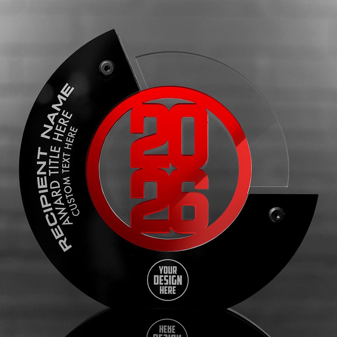TrophySmack 8" Crescent Custom Acrylic Award