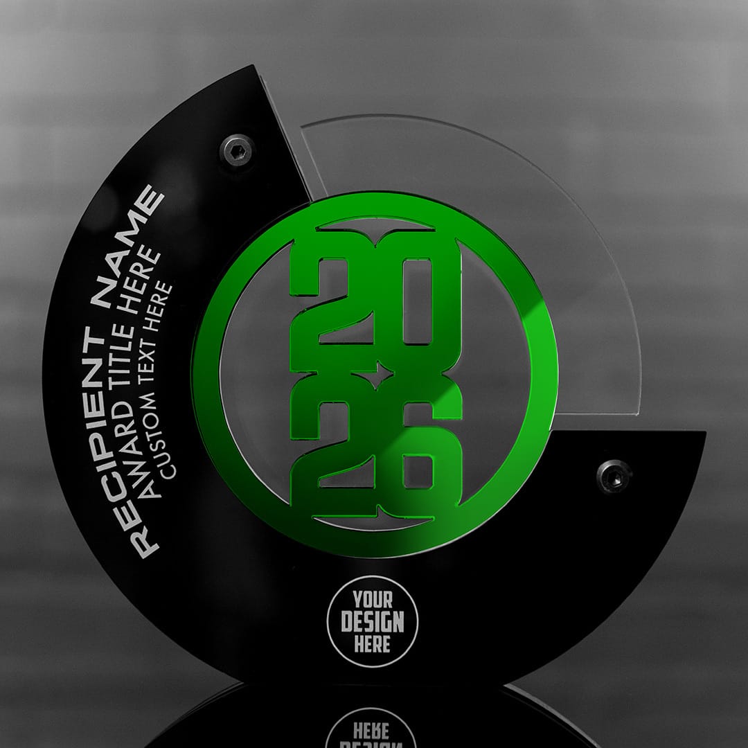 TrophySmack 8" Crescent Custom Acrylic Award