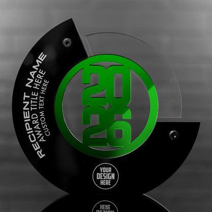 TrophySmack 8" Crescent Custom Acrylic Award