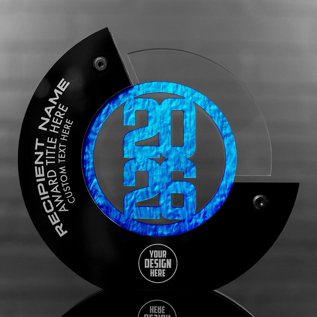 TrophySmack 8" Crescent Custom Acrylic Award