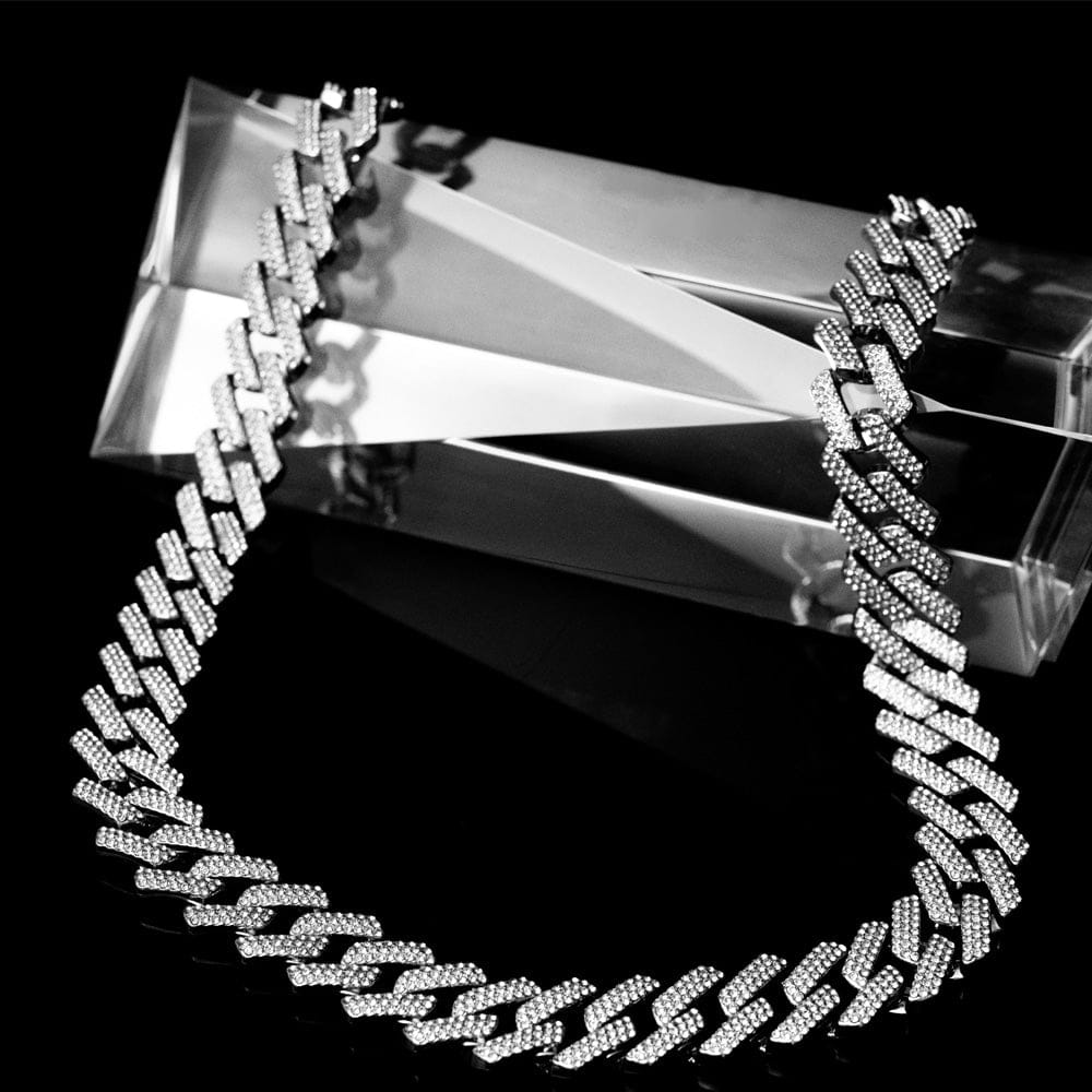 TrophySmack Blinged Silver Cuban Link Chain