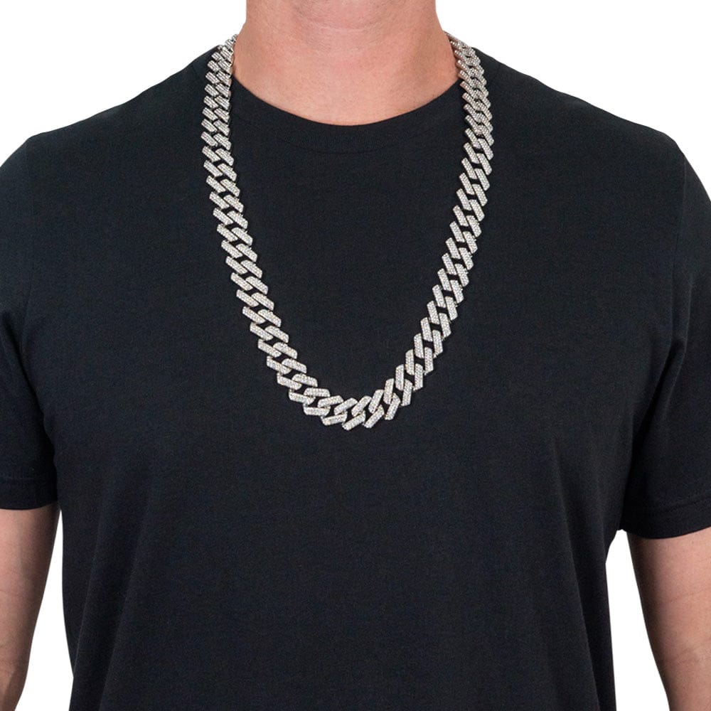 TrophySmack Blinged Silver Cuban Link Chain