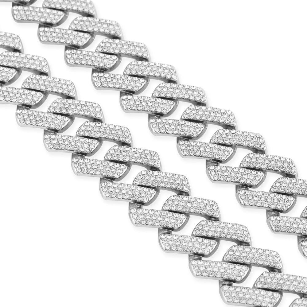 TrophySmack Blinged Silver Cuban Link Chain