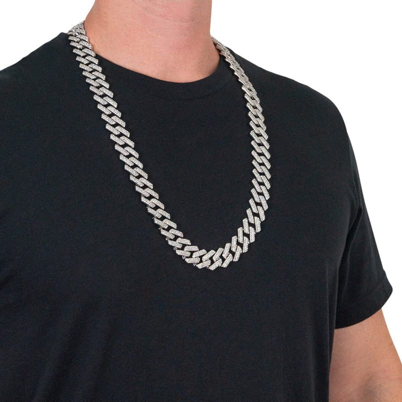 TrophySmack Blinged Silver Cuban Link Chain