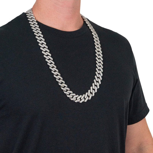 TrophySmack Blinged Silver Cuban Link Chain