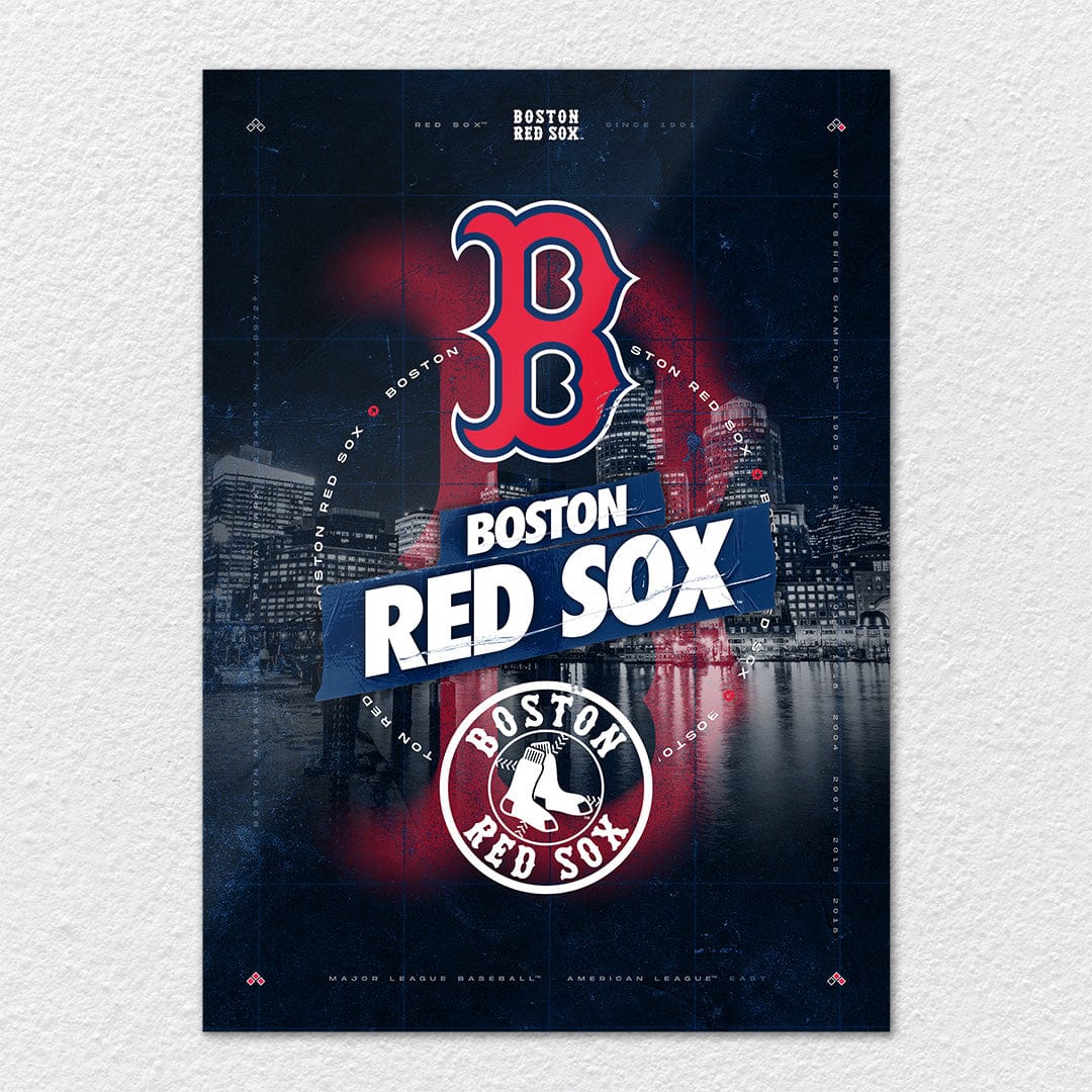 TrophySmack Boston Red Sox City Skyline Stacked - MLB Metal Wall Art