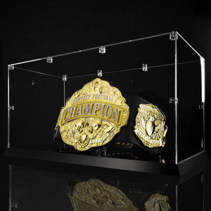 TrophySmack Championship Belt Display Case with LED Lighting